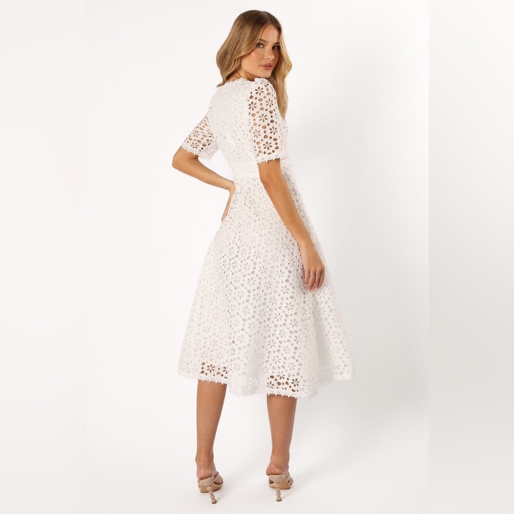 PETAL & PUP CAMELLIA MIDI DRESS - WHITE XS B2285 - Picture 6 of 9